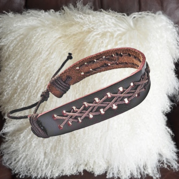 .🌲10/$20. Brown Tones P. U. Leather Bracelet - Picture 3 of 3